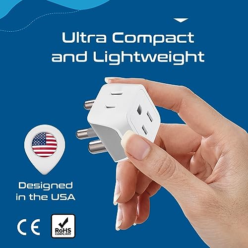 Ceptics African Travel Adapter Set 2 in 1 USA to Africa, S. Africa, Nigeria, Ghana, Uganda (Type M, E/F, Type G) - 3 Pack (Does Not Convert Voltage) - Image 4