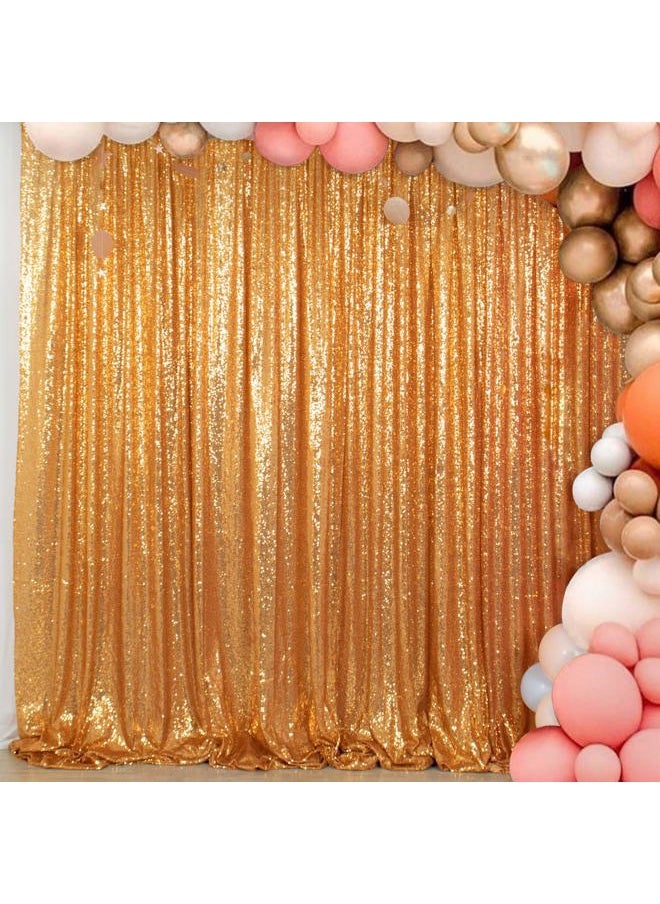 ShinyBeauty Sequin Backdrop 8x10FT Gold Sparkling Photo Background for Wedding Photography, Birthday Party, Prom Decor, Studio Props  - Image 1