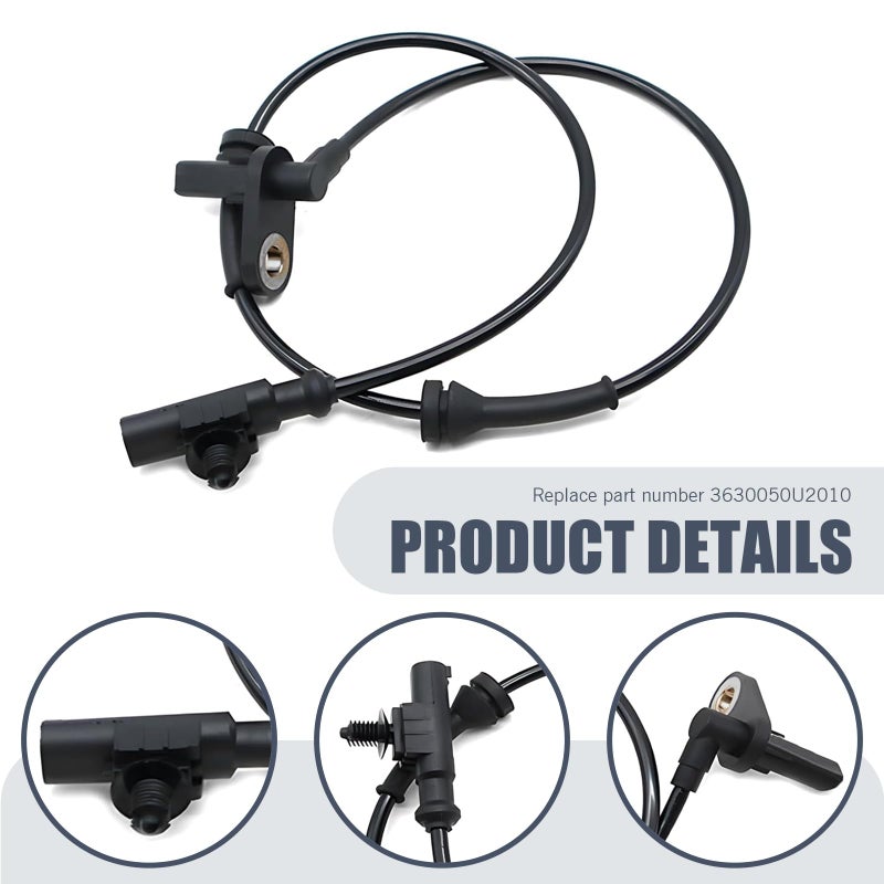 CyperFair Rear Left/Right ABS Wheel Speed Sensor â€“ Direct Replacement for Anti-Lock Brake System, Compatible with Heyue Models, Replacement OEM Part #3630050U2010 (Black) - Image 5