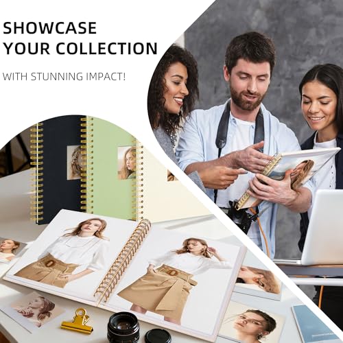 Remowith Photo Album 8x10 20 Pockets (Beige) Linen Cover Scrapbook Album for Kids Artwork, School Pictures Art Portfolio Photo Book - Image 5