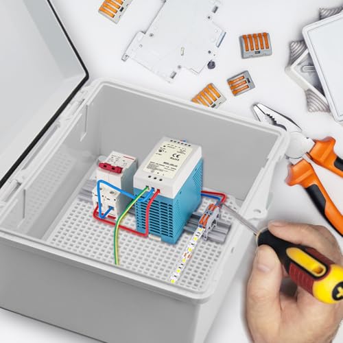 YETLEBOX Waterproof Outdoor Electrical Box Junction Box Weatherproof IP67 ABS Plastic Enclosure Switch Router Project Box with Mounting Plate with Wall Bracket 2 Cable Glands Clear 7.9"x3.9"x2.8" - Image 5