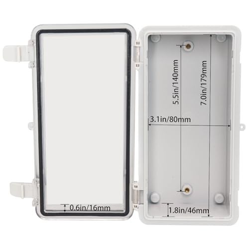 YETLEBOX Waterproof Outdoor Electrical Box Junction Box Weatherproof IP67 ABS Plastic Enclosure Switch Router Project Box with Mounting Plate with Wall Bracket 2 Cable Glands Clear 7.9"x3.9"x2.8" - Image 4