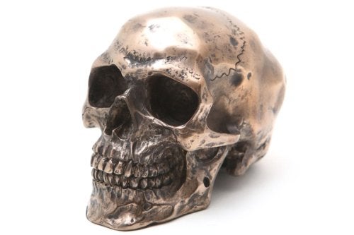 Pacific Giftware PTC 325 Inch Small Bronze Finish Skeleton Skull Statue Figurine