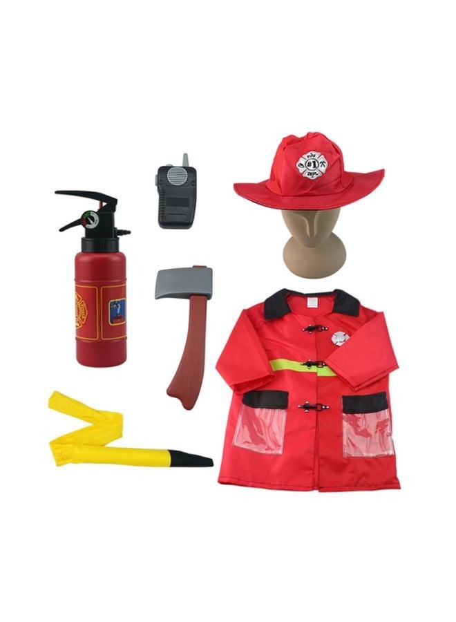 Kids Fire Chief Costume, Role-playing Fireman Gear Firefighter Costume for Kids Role Play Dress Up Toy Set with Helmet and Accessories Red, Idea Gift for Boy and Girls Birthday Gift - Image 2