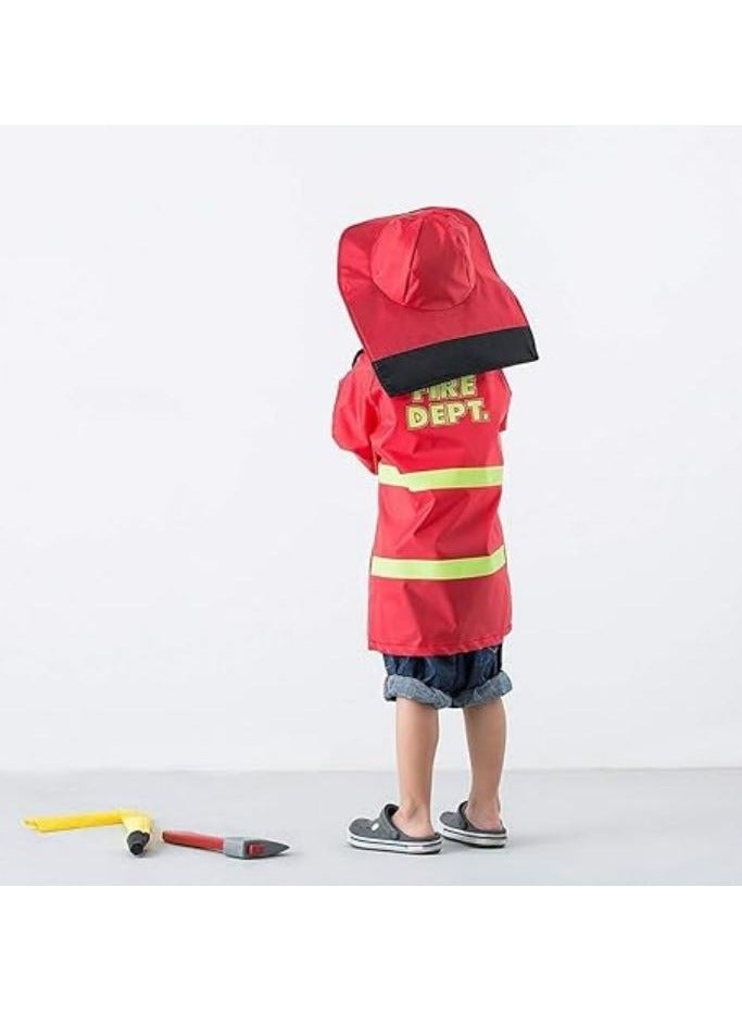 Kids Fire Chief Costume, Role-playing Fireman Gear Firefighter Costume for Kids Role Play Dress Up Toy Set with Helmet and Accessories Red, Idea Gift for Boy and Girls Birthday Gift - Image 5