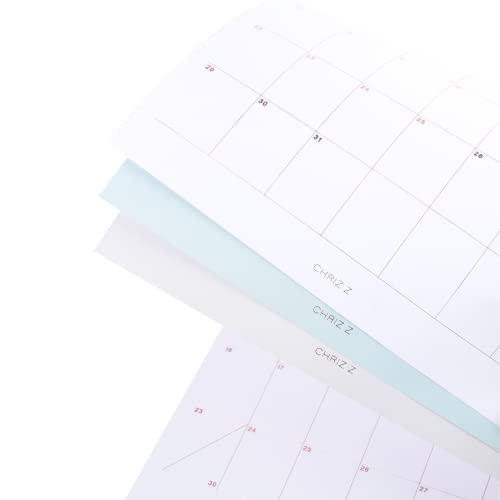 CHRIZ.Z 2026 Wall Calendar - 12" x 15" Rose Gold Foil Lettering Monthly Planning Hanging Peel Off Large Print Wall/Desk Calendar on Multi-Color Paper - January 2026 to December 2026 (3-Color) - Image 3