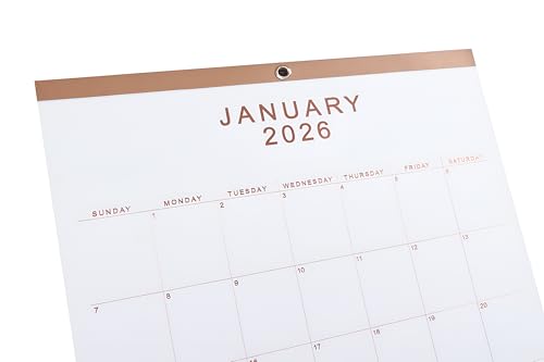 CHRIZ.Z 2026 Wall Calendar - 12" x 15" Rose Gold Foil Lettering Monthly Planning Hanging Peel Off Large Print Wall/Desk Calendar on Multi-Color Paper - January 2026 to December 2026 (3-Color) - Image 4