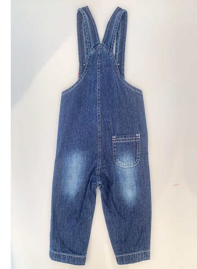 Peacolate 6Months-3Years Baby Boy Blue Denim Overalls Jumpsuit for Infant Toddler Kids Embroidered Jeans(Car,12-18Months) - Image 2