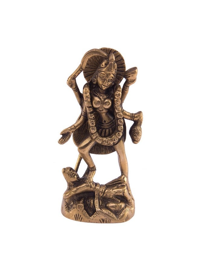 Skywalk Hindu Goddess Brass Kali Maa Sculpture | Adi Shakti Ma | Religious Statue Idol Sculpture| Brass Kaali Murti