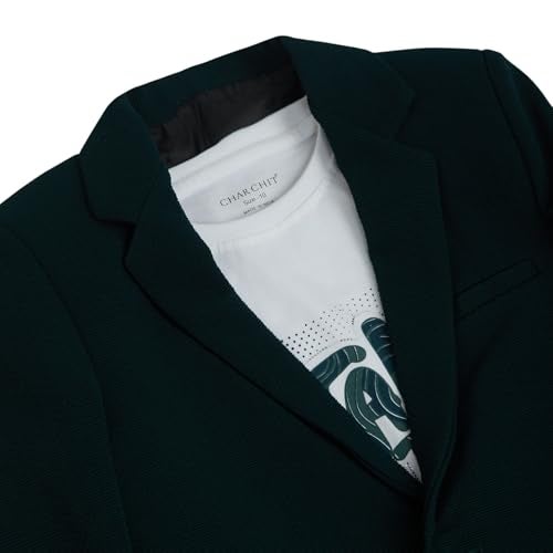 CHARCHIT Boys Regular Fit Plain Blazer and T-Shirt DarkGreen - Image 5