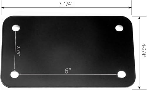 LFPartS Motorcycle Stainless Steel License Plate Frame Plate, Black (Pack of 1) - Image 2