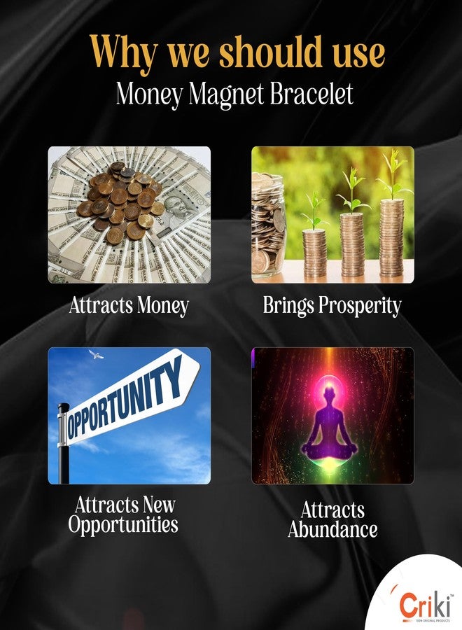 CRIKI Natural Money Magnet Bracelet for Men and Women - Original Certified Money Attraction Bracelet for Money, Fame, Success, Financial Abundance, New Opportunities, Wealth and Good Luck - Image 4
