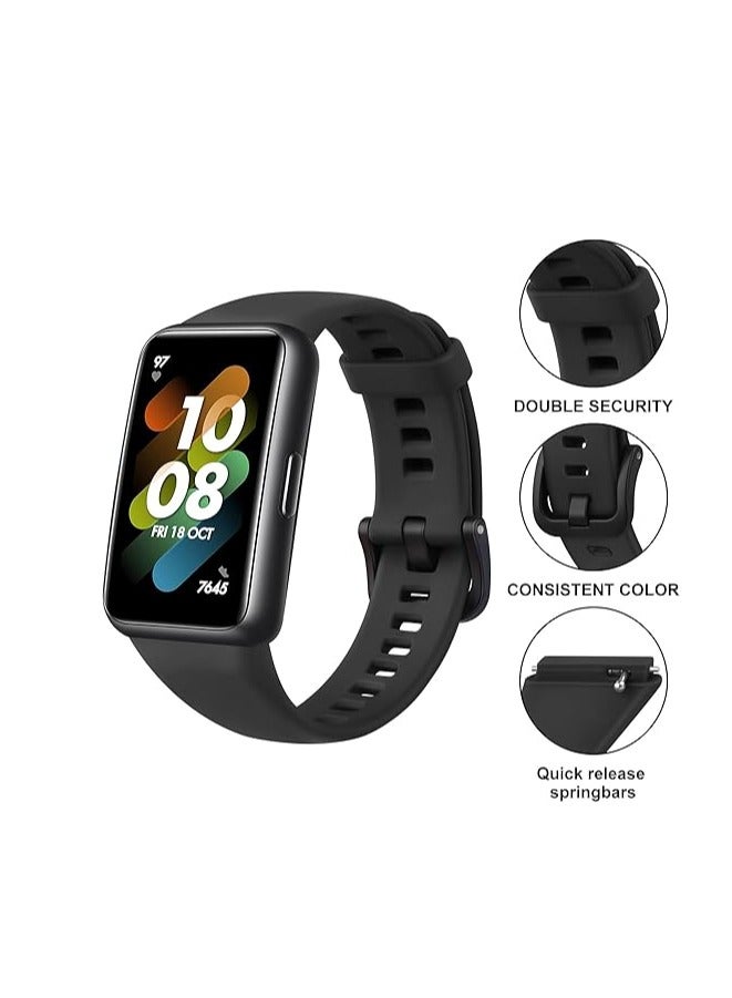 Compatible with Huawei Band 7 / Honor 7 Strap Silicone Watch Band Smartwatch Wristband Replacement Strap  - Image 3