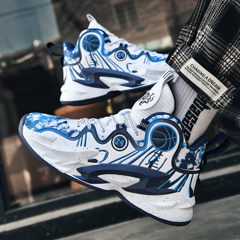 Plus Size 456 47 High-Top Basketball Shoes Male Teenagers Primary And Secondary School Children Cement Ground Practice Sneaker - Image 5
