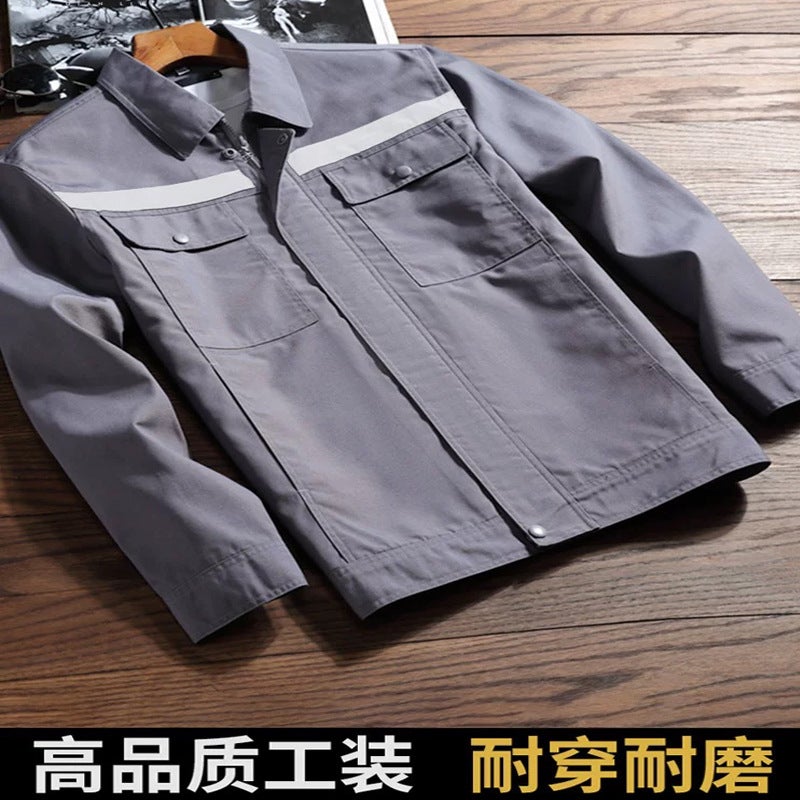 Work clothes suit men's and women's long-sleeved spring and autumn durable work factory men's and women's work clothes auto repair clothes welding clothes labor protection clothes - Image 2