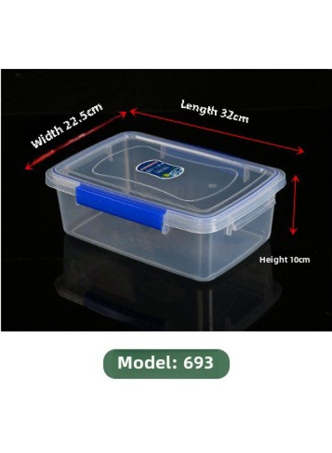 Food Grade Fresh-keeping Box Transparent Plastic Fresh-keeping Box Refrigerator Special Freezer Sealed Box Square Transparent Fresh-keeping Box-Specifications:693 Sealing Ring Storage Box (a 60)-Color:Transparent Color  - Image 1
