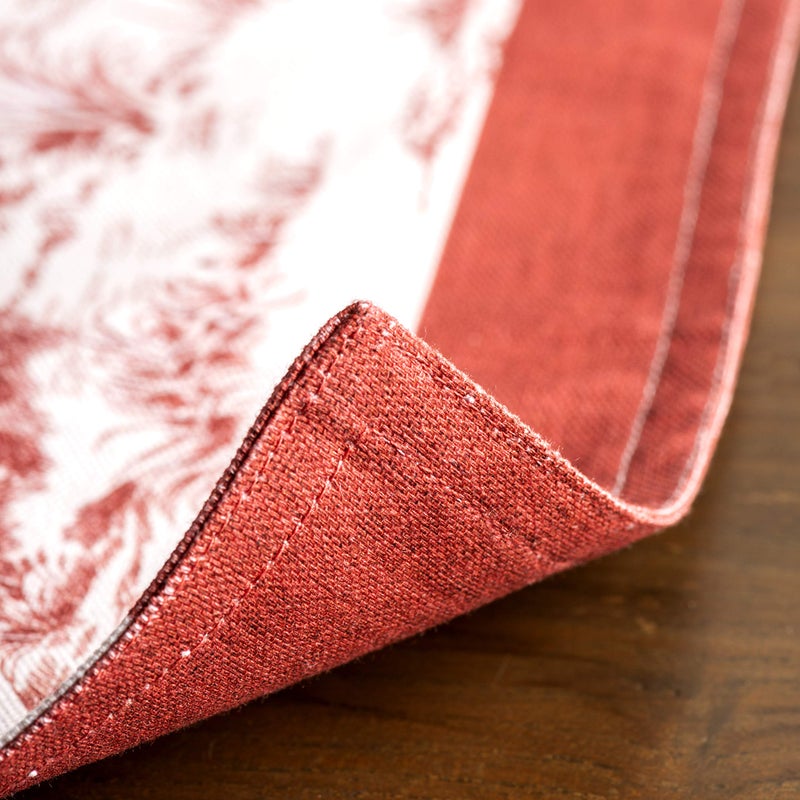 Maison d' Hermine Placemats 100% CottonSet of 4 Dinner Placemat  Decorative Washable Cloth Placemat  Dining  Buffet Parties & Camping  Holy Jouy - Red - Thanksgiving/Christmas - Image 4