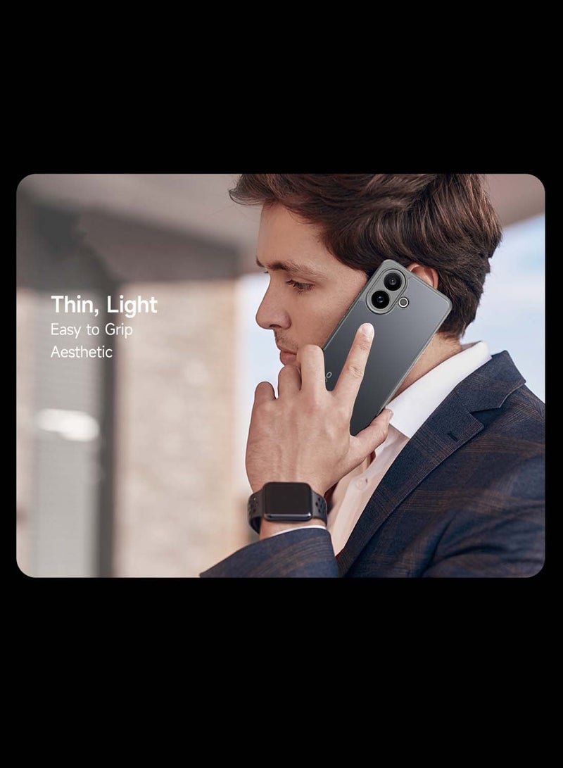 دبليو تيك غطاء حماية رقيق للجوال من نوع هجين TPU سيليكون مع كاميرا بارزة لهاتف vivo V60 Lite 5G 2025 (MCAPSA) - شفاف/رمادي - Image 4