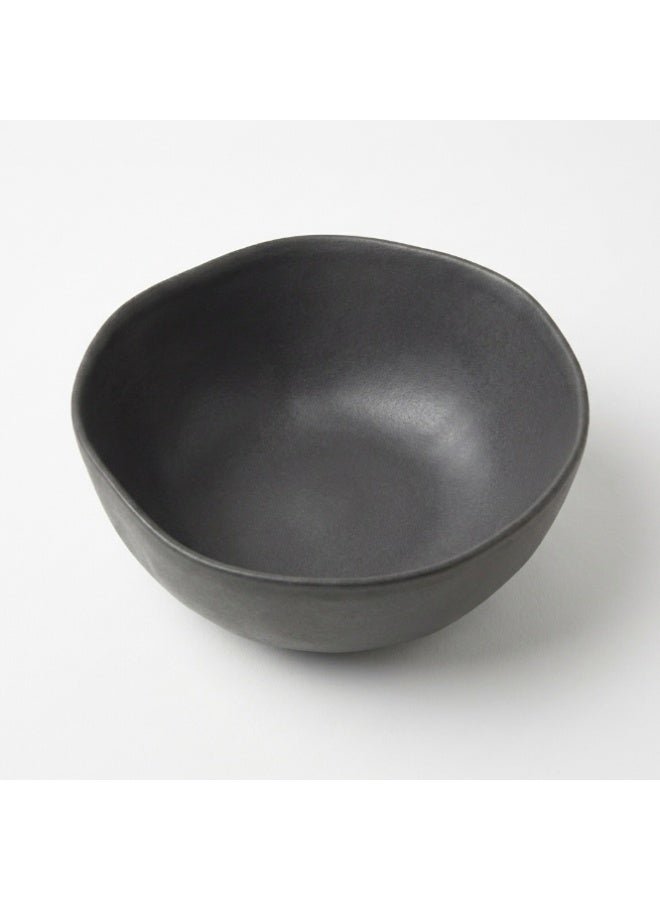 Ariane Earth Charcoal Gray Dotts Fine Porcelain Bowl, Premium Non-Stackable Porcelain Bowl - Image 3