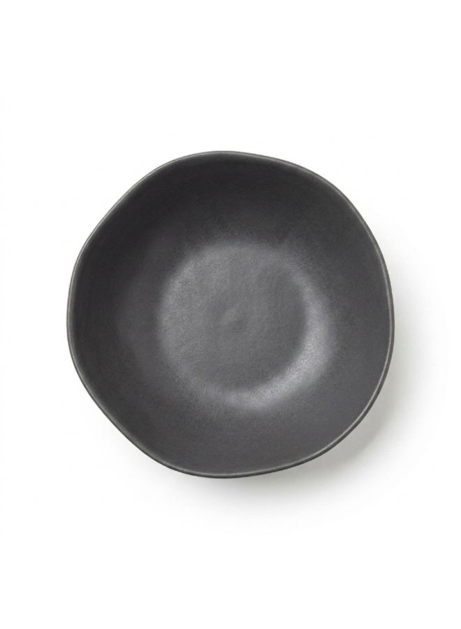 Ariane Earth Charcoal Gray Dotts Fine Porcelain Bowl, Premium Non-Stackable Porcelain Bowl - Image 4