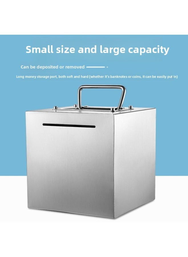 Generic Stainless Steel Piggy Bank Can Store Piggy Bank For Children Only Can't Enter 2024 Piggy Bank Can't See It-Colour:[thickening] What You Save Is Happiness-Size:No. Portable 24*24 [can Be Accessed]  - Image 3