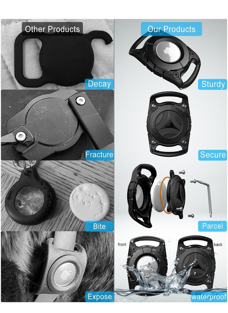 Excefore - AirTag Dog Collar Holder, IP68 Waterproof Airtag Holder for DOD Collar, Hard TPU Full Protection Suitable Air Tag Dog Collar, Airtag Watch Holder for Dog Collar, Compatible Apple Airtag - Image 1