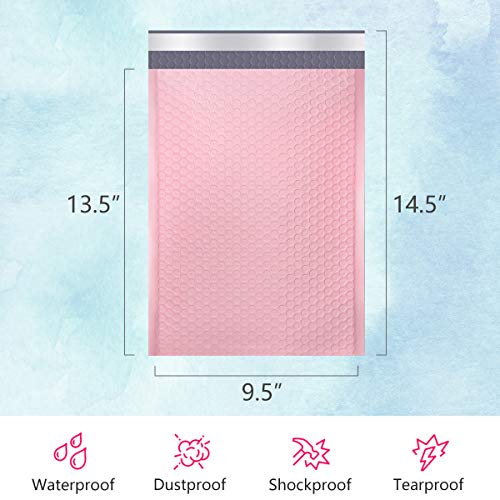 UCGOU Large Bubble Mailers 9.5x14.5 Inch Light Pink 25 Pack Poly Padded Envelopes Large #4 Mailing Packages Opaque Packaging Postal Self Seal Adhesive Waterproof Boutique Shipping Bags for Clothes - Image 2