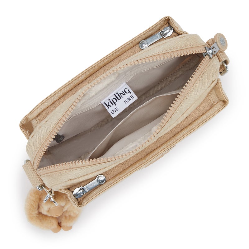 kipling حقيبة أبانو الصغيرة المتلألئة باللون البيج - Image 3