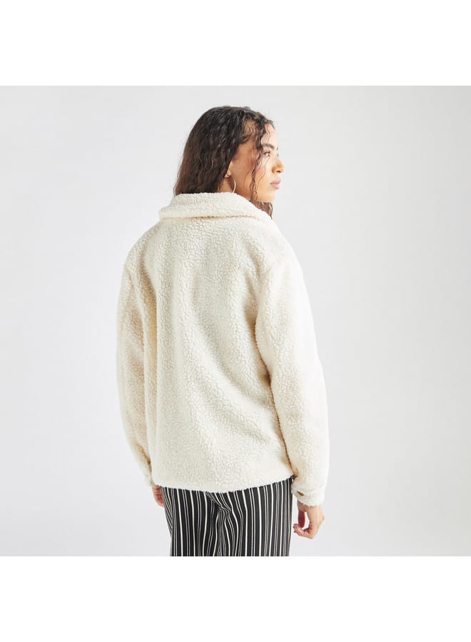 Splash FAV Textured Jacket with Long Sleeves and Pockets  - Image 3