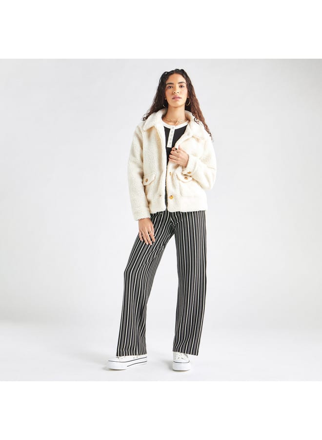 Splash FAV Textured Jacket with Long Sleeves and Pockets  - Image 2