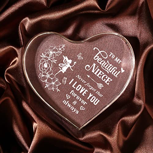 Milcier Niece Gifts from Auntie, Gifts for Niece, 3.9x3.9 Inch Acrylic Keepsake To My Niece Birthday Gifts, Niece Gifts from Aunt Uncle, Christmas Gifts for Niece Little Girl Niece Adult Niece - Image 2