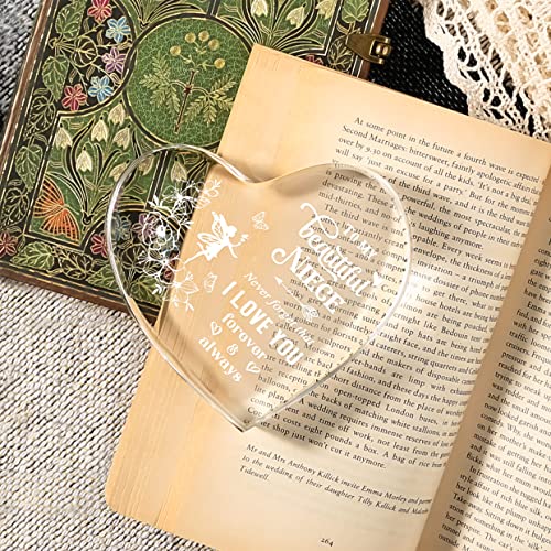 Milcier Niece Gifts from Auntie, Gifts for Niece, 3.9x3.9 Inch Acrylic Keepsake To My Niece Birthday Gifts, Niece Gifts from Aunt Uncle, Christmas Gifts for Niece Little Girl Niece Adult Niece - Image 5