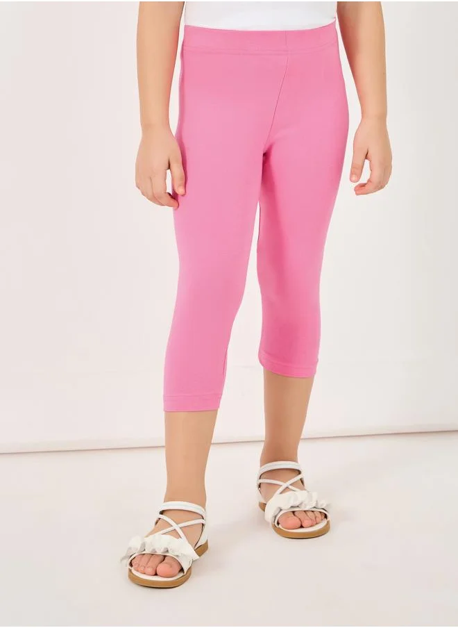 Styli Styli Elastic Waistband Basic Capri Length Leggings