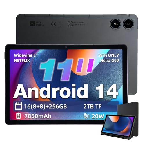 AGM PAD P2 11 inch Android 14 Tablet, 90Hz 480 Nits 1920 * 1200 FHD+ IPS Display, MTK G99, Widevine L1 Certified, Quad Box Stereo Speakers, 7850 mAh, 16(8+8)GB + 256GB[TF 2TB], GPS, Compass, OTG, WiFi - Image 1