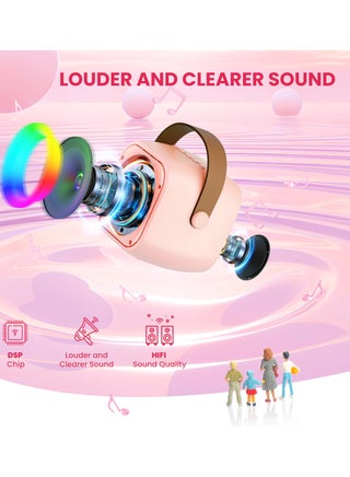 Karaoke Machine, Portable Bluetooth Karaoke Speaker with Wireless Microphones and Party Lights for Kids and Adults, Birthday Gifts for Girls Boys Family Home Party - view 2