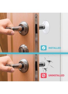 ماركة غير محددة 5-Piece Door Stopper Wall Protector, Transparent Strong Adhesive No Mark i-Collision Mat, Round Shock Wall Shield Cushion for Home Office Wall Protector from Door Knobs  - Image 4
