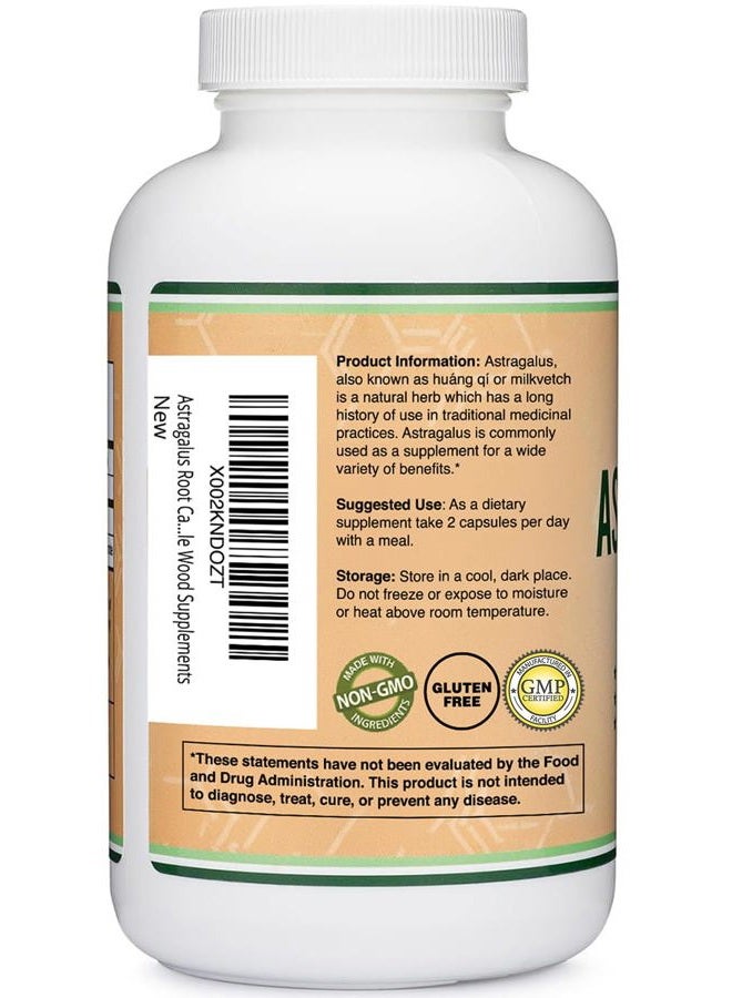 Double Wood Supplements مقوي المناعة أستراجالوس 500 ملغ 180 كبسولة - غني بالفلافونويدات والبوليسكاريد - غير معدّل وراثيًا، خالي من الغلوتين، مختبر من طرف ثالث - Image 3