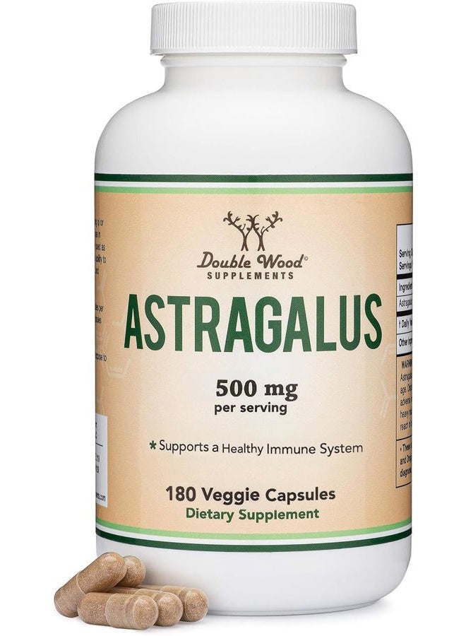 Double Wood Supplements مقوي المناعة أستراجالوس 500 ملغ 180 كبسولة - غني بالفلافونويدات والبوليسكاريد - غير معدّل وراثيًا، خالي من الغلوتين، مختبر من طرف ثالث - Image 1