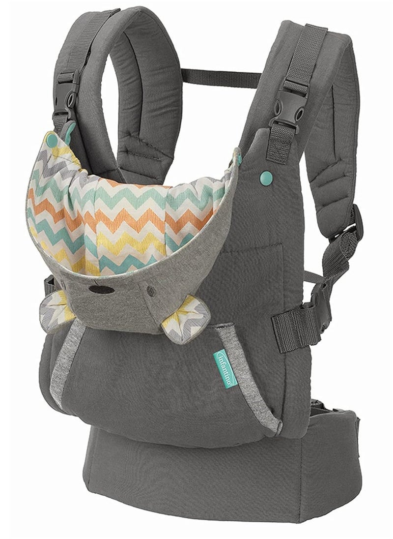 Arababy Up Ergonomic Hoodie Baby Carrier With Removable Canopy, Grey - IN005331 