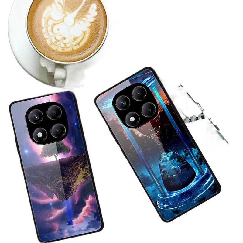 غطاء واقي بGlass لـ Redmi Note 14 Pro مع مقاوم للخدش والحماية من السقوط مع مقاوم للصدمات مع سطح مرآة باللون Colored Feathers in Bottle مع مرآة باللون الأحمر - Image 3