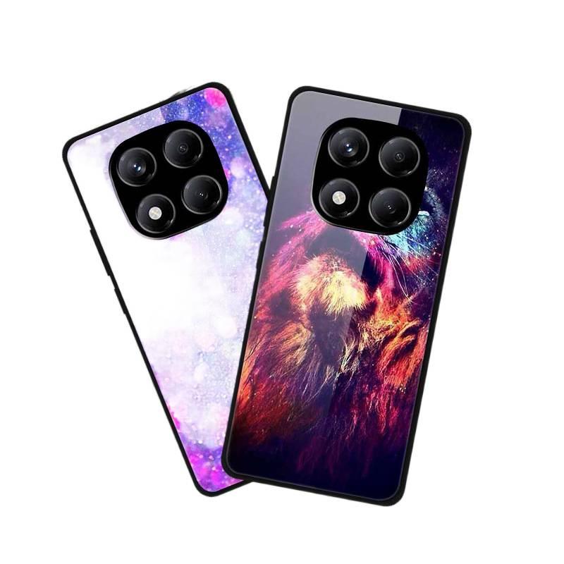 غطاء واقي بGlass لـ Redmi Note 14 Pro مع مقاوم للخدش والحماية من السقوط مع مقاوم للصدمات مع سطح مرآة باللون Colored Feathers in Bottle مع مرآة باللون الأحمر - Image 4