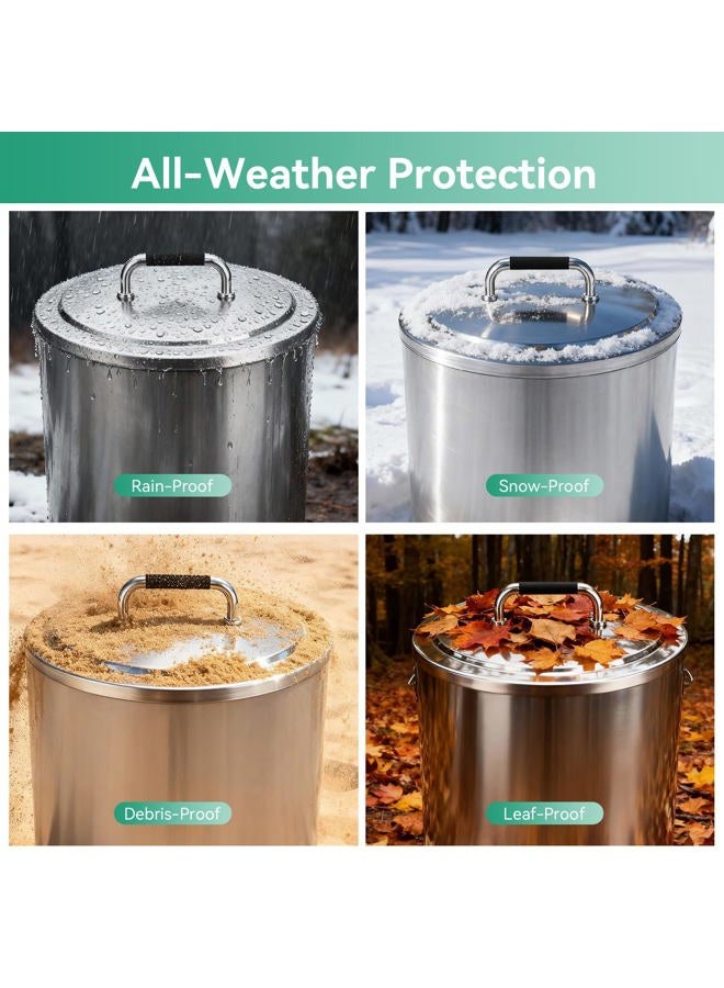 COGRICHBF Solo Stove Bonfire Accessories, 304 Stainless Steel Fire Pits Round Lid with Heat Resistant Handle for Bonfire - Image 4