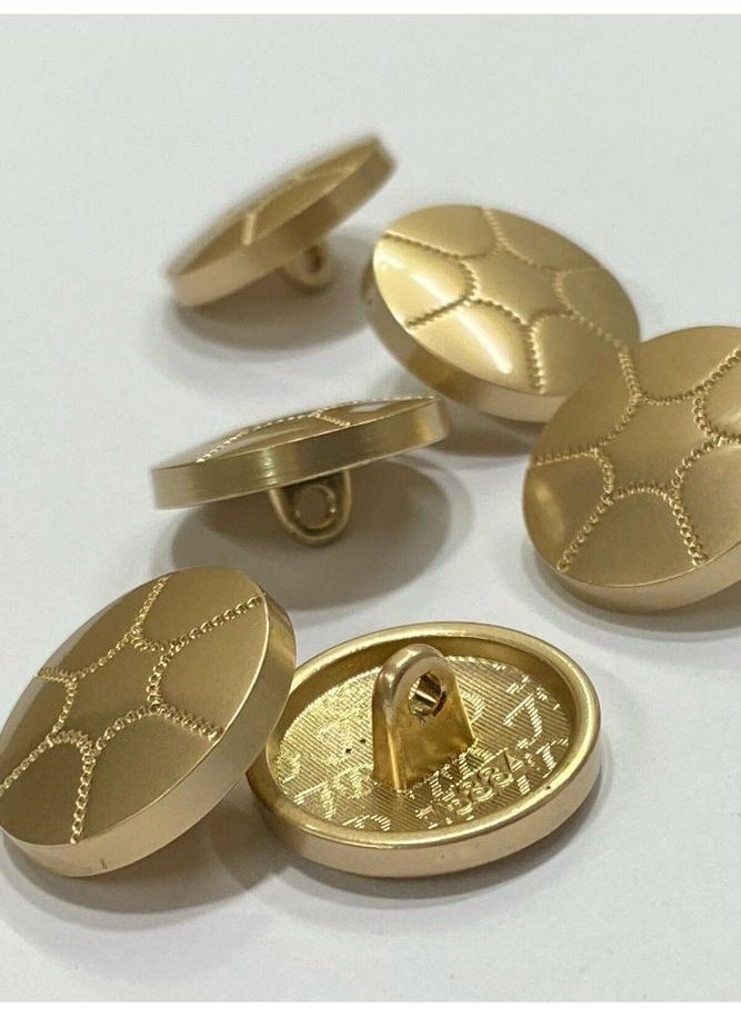 Karan Tuhafiye Karan Haberdashery Metal Button/cardigan Vest Length/6 Piece Set/1.8 CM/JX026/MAT Gold  - Image 1