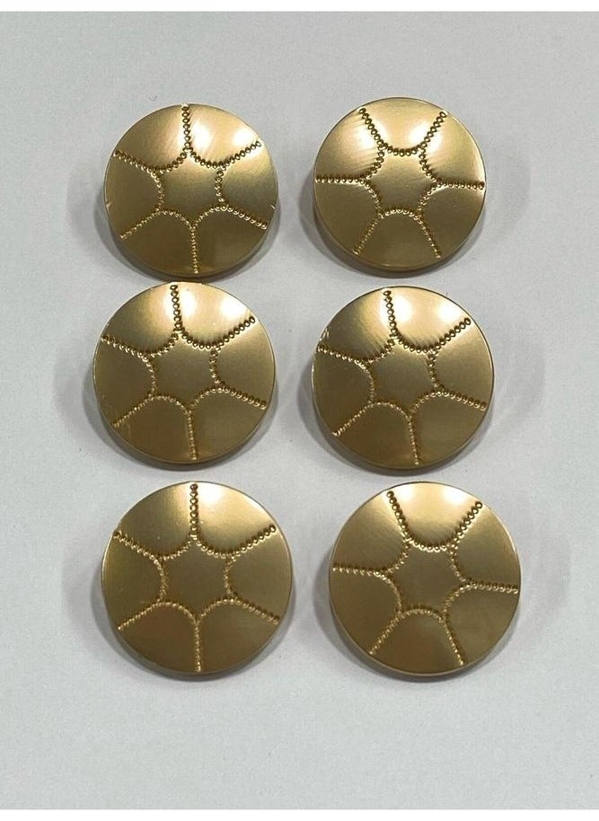 Karan Tuhafiye Karan Haberdashery Metal Button/cardigan Vest Length/6 Piece Set/1.8 CM/JX026/MAT Gold  - Image 2