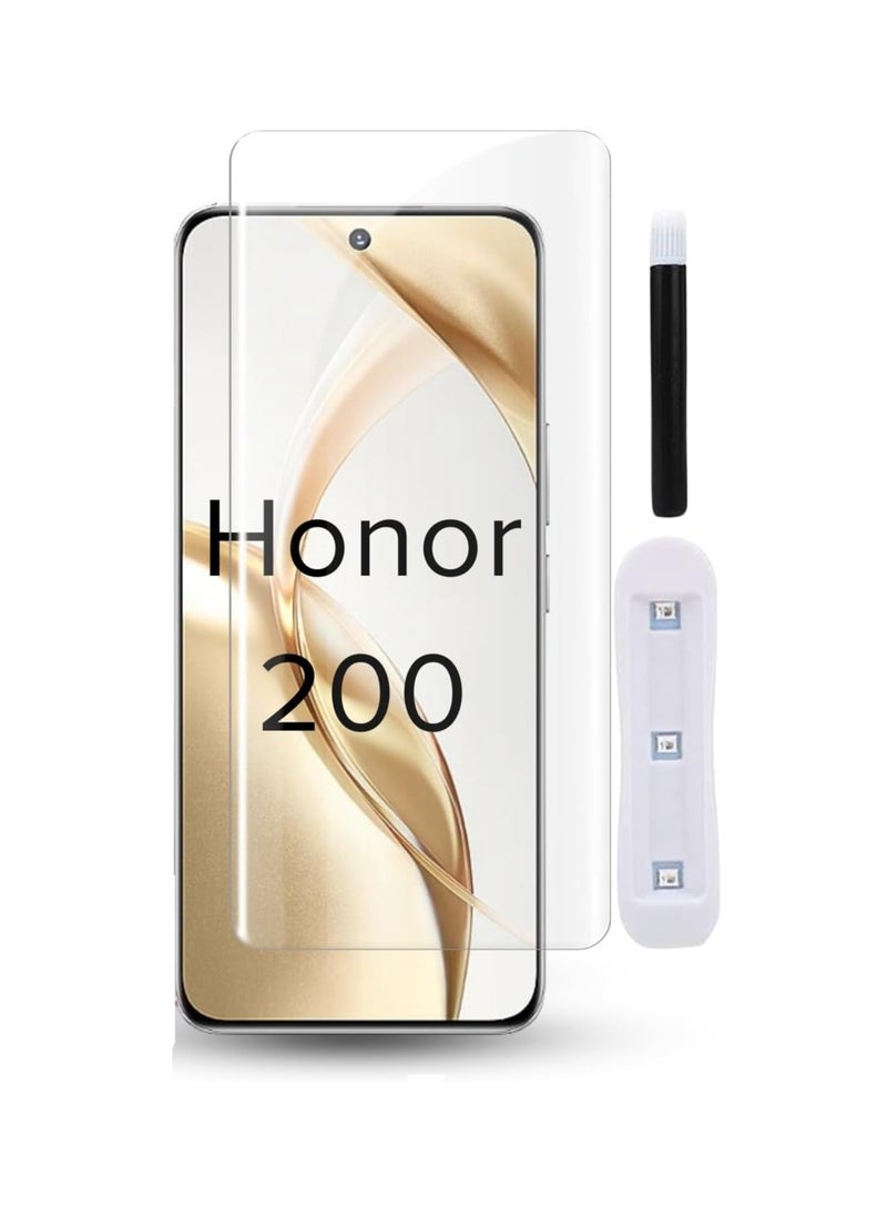 Generic ull Glass Screen Protector For Honor 200  Tempered Glass Full Glue Cover Screen Protector For Fingerprint Unlock Screen Glass Film  - Image 1