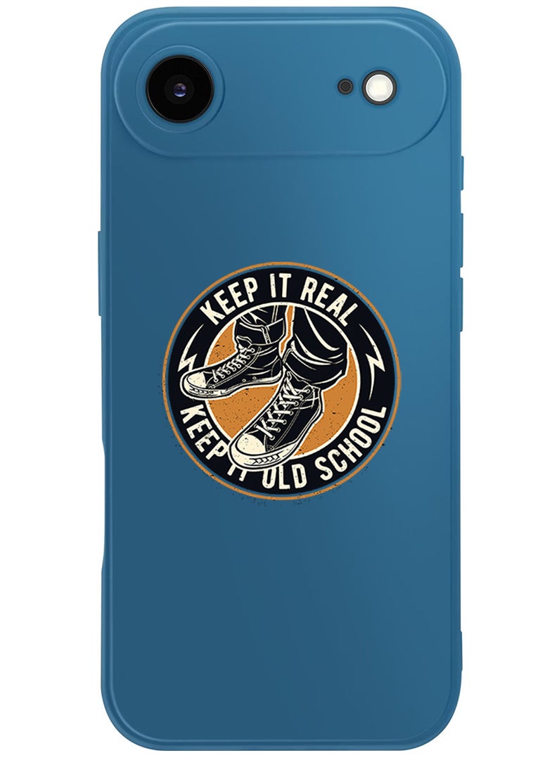 Theodor Protective Slim Fit Case Liquid Silicone Cover with Full Body Protection Anti-Scratch Shockproof Case For Apple iPhone 17 Air (Blue) Old school - Image 1