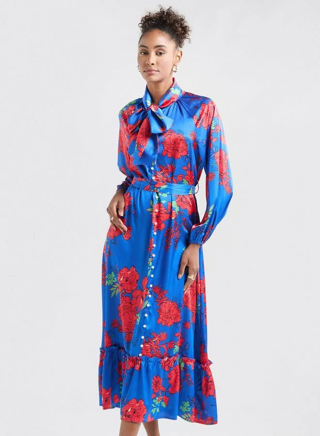 Splash FAV Floral Belted Midi Dress