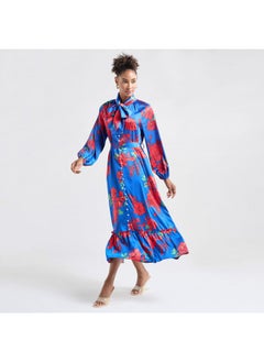 FAV Floral Print Shirt Dress with Long Sleeves and Flounce Hem  - Image 2