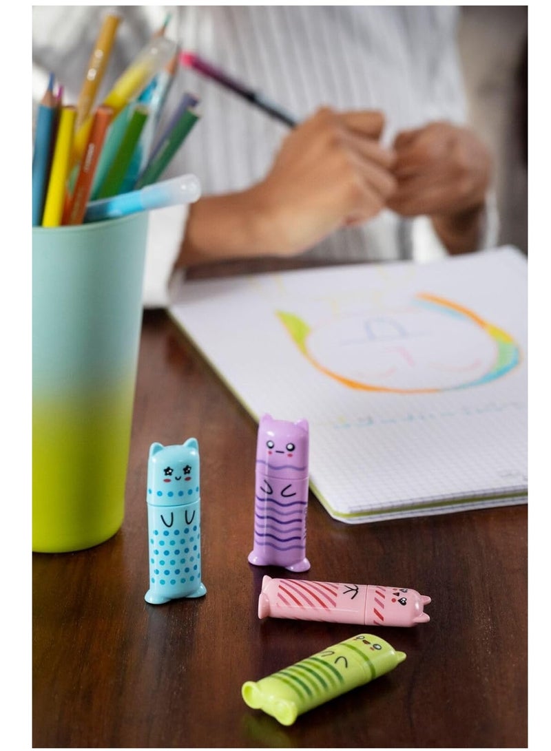 Maped 4-Piece Mini Pocket Size Pastel Highlighters Multicolour  - Image 3