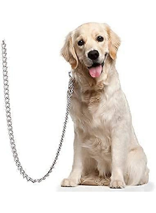 مجموعة حزام الكلب من طوق نايلون بطول 1.25 بوصة مع سلسلة كلب ثقيلة بطول 63 بوصة (مقاس كبير جدًا) - أزرق - Image 5